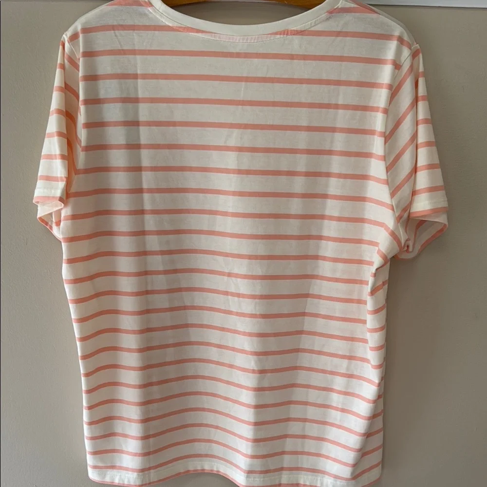 Bundle of LANDS’ END Striped Women Short Sleeve Shirt & Green Waffle Knit Shirt - Picture 3 of 11